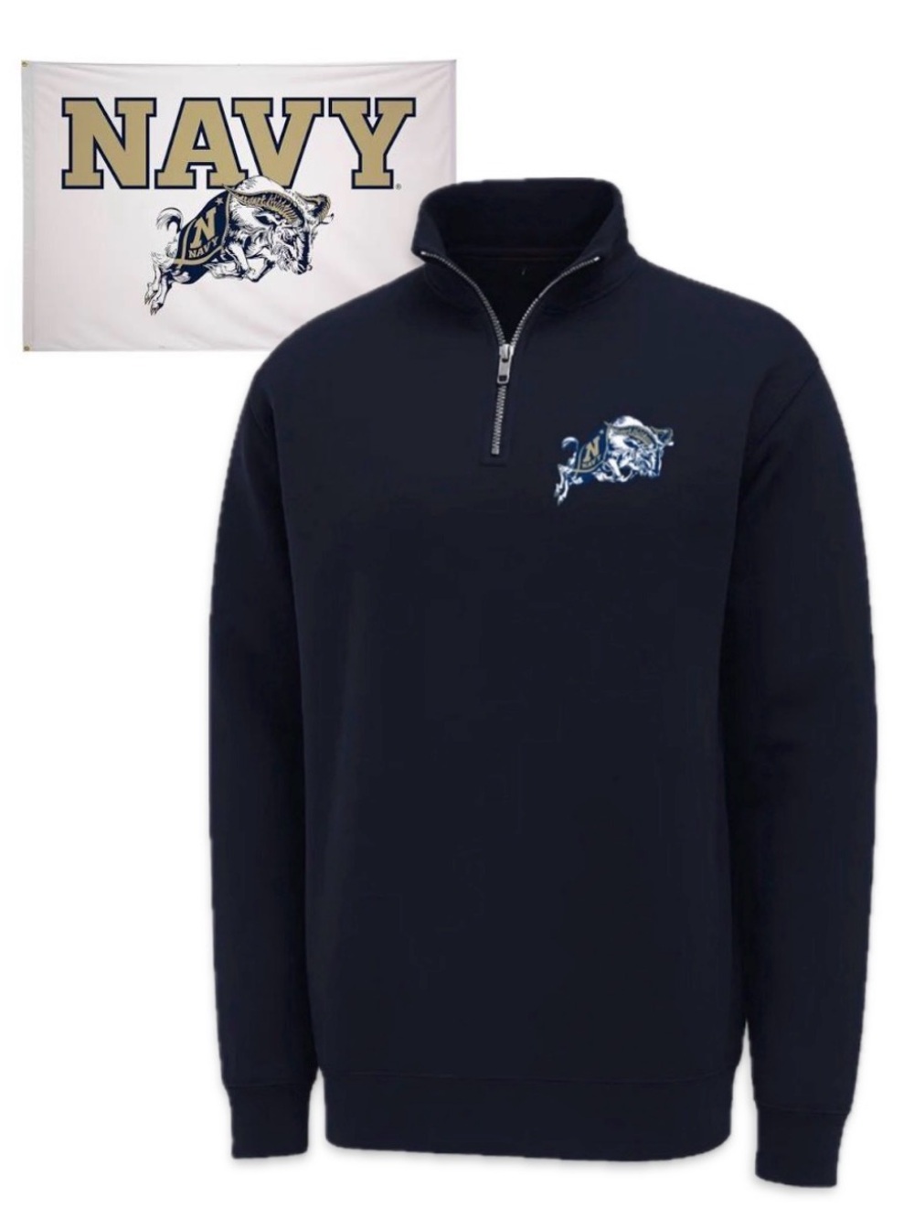 NWOT [Sport-Tek] Naval Academy Navy Midshipmen Quarter-Zip Pullover Women’s XL - Picture 2 of 12